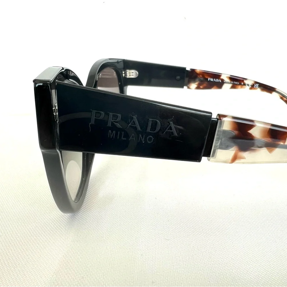 PRADA PR 02WS 01MOA7 54 Gray Lens Black Tortoise Frame Cat Eye Gradient Sunglass